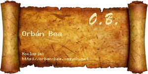 Orbán Bea névjegykártya